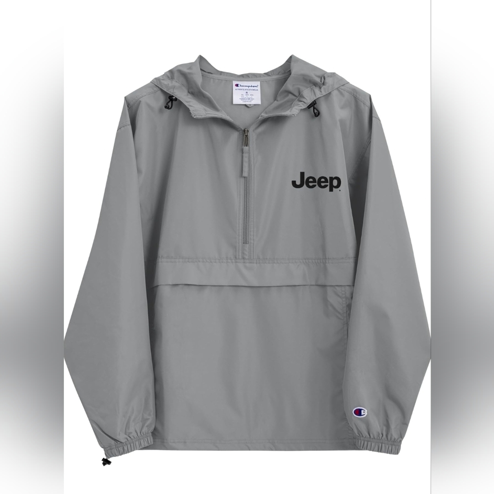 Jeep Gray Hooded Windbreaker